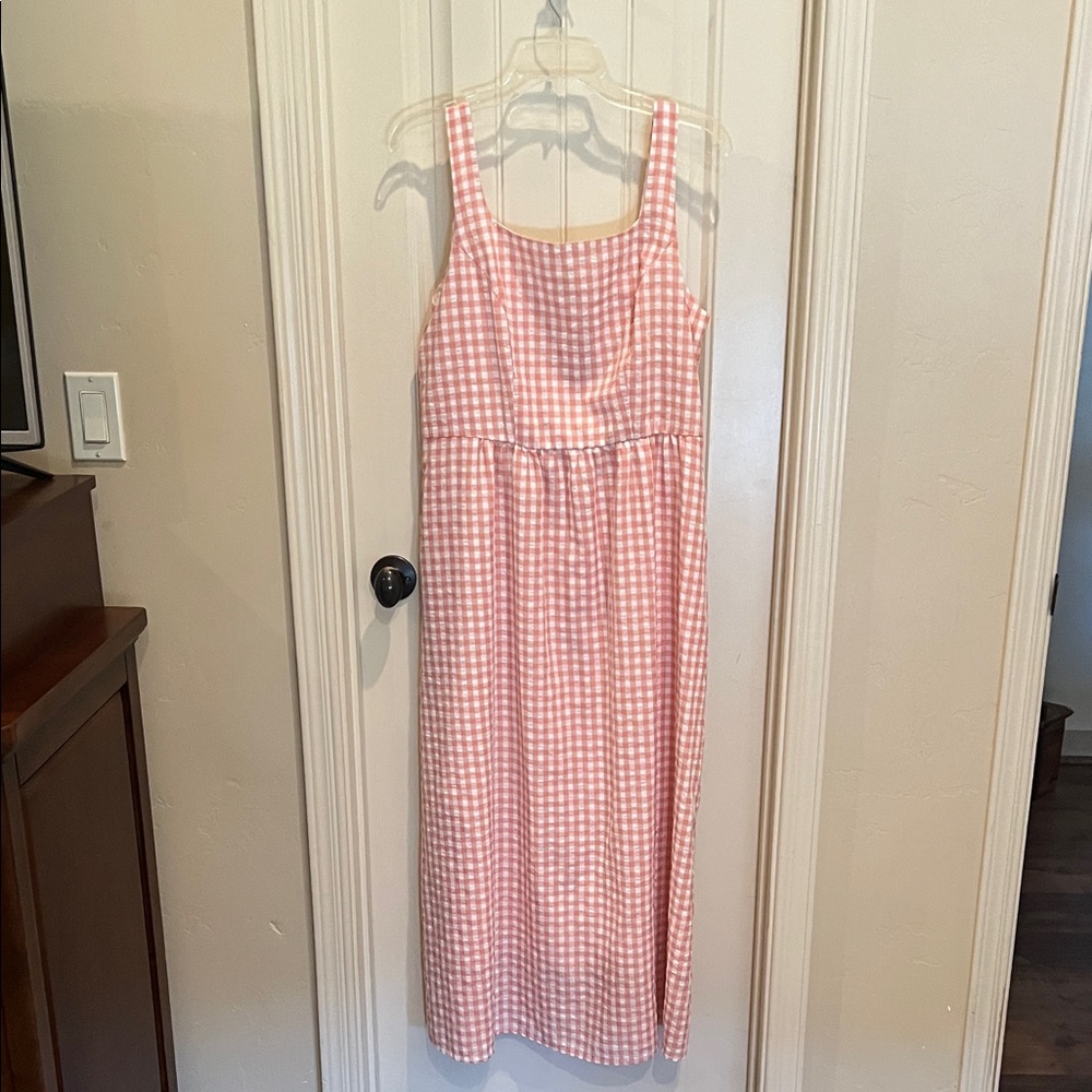 Pink Gingham Sleeveless Dress